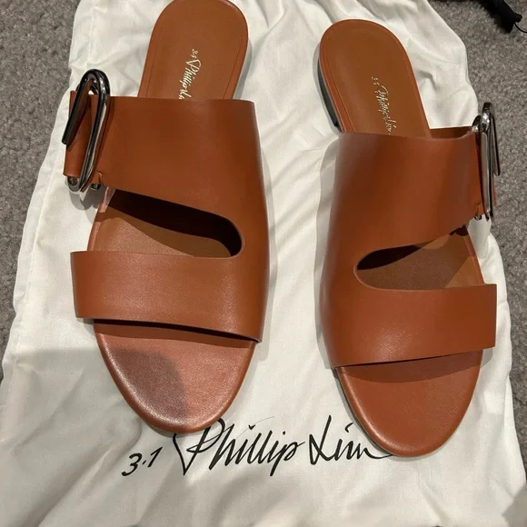 Phillip Lim Shoes Phillip Lim Alix Flat Sandal Cognac